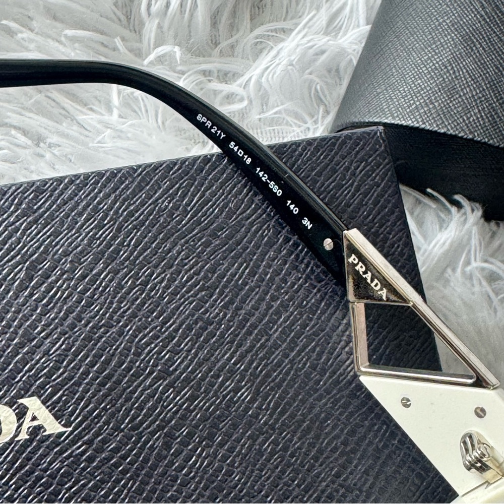 Prada Ivory White Sunglasses Oversized - Picture 11 of 13